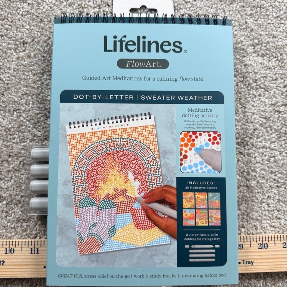 Lifelines FlowArt Dot-By-Letter Sweater Weather Meditative Art Kit NEW